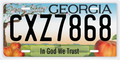 GA license plate CXZ7868
