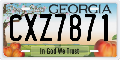 GA license plate CXZ7871