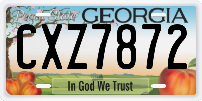 GA license plate CXZ7872