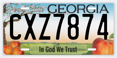 GA license plate CXZ7874