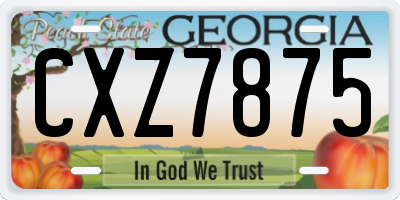 GA license plate CXZ7875