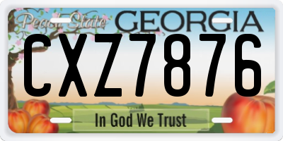 GA license plate CXZ7876