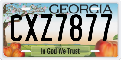 GA license plate CXZ7877