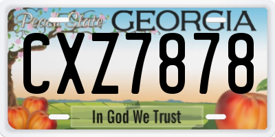 GA license plate CXZ7878
