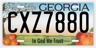GA license plate CXZ7880