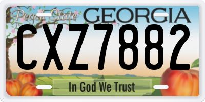 GA license plate CXZ7882