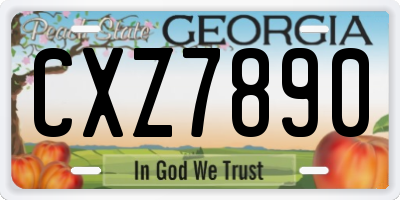 GA license plate CXZ7890