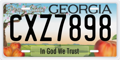 GA license plate CXZ7898