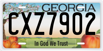 GA license plate CXZ7902