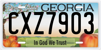 GA license plate CXZ7903