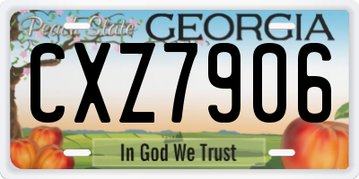 GA license plate CXZ7906