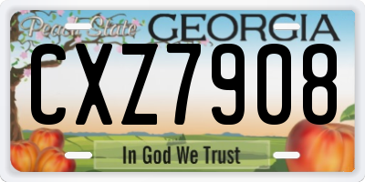 GA license plate CXZ7908