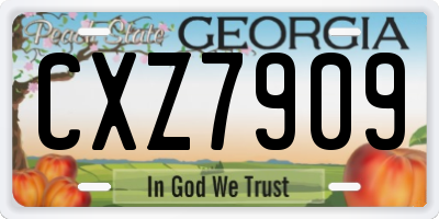 GA license plate CXZ7909