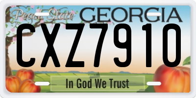 GA license plate CXZ7910