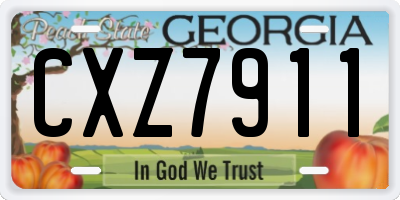GA license plate CXZ7911