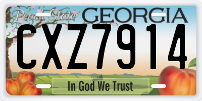 GA license plate CXZ7914