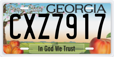 GA license plate CXZ7917