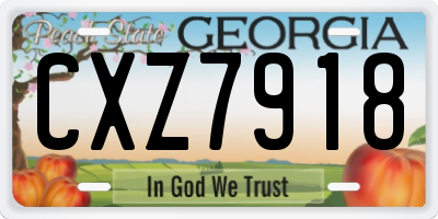 GA license plate CXZ7918