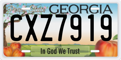 GA license plate CXZ7919