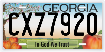 GA license plate CXZ7920