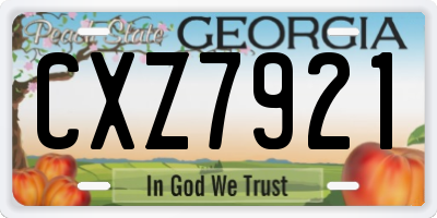 GA license plate CXZ7921