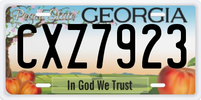 GA license plate CXZ7923