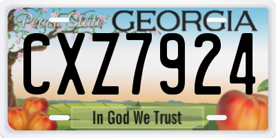 GA license plate CXZ7924