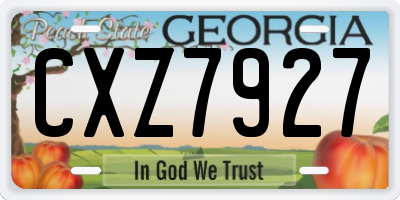 GA license plate CXZ7927