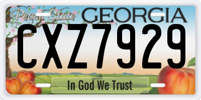 GA license plate CXZ7929