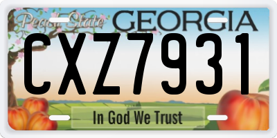 GA license plate CXZ7931