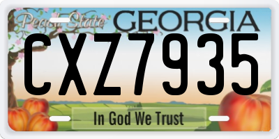 GA license plate CXZ7935