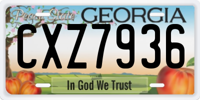 GA license plate CXZ7936