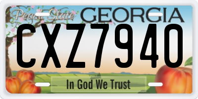 GA license plate CXZ7940