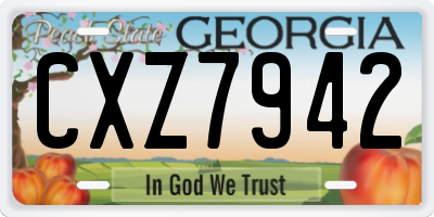 GA license plate CXZ7942