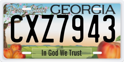 GA license plate CXZ7943