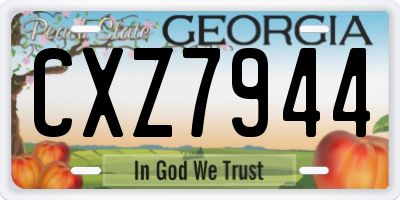 GA license plate CXZ7944
