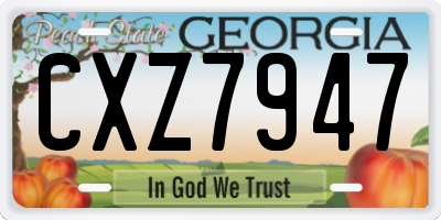GA license plate CXZ7947