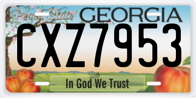 GA license plate CXZ7953