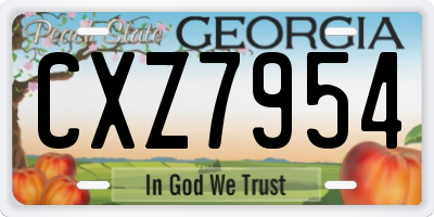 GA license plate CXZ7954