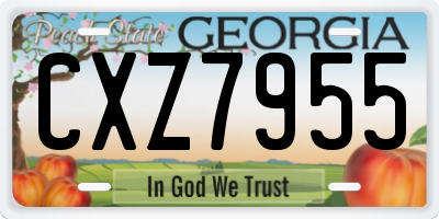 GA license plate CXZ7955