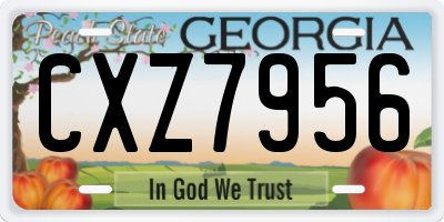 GA license plate CXZ7956