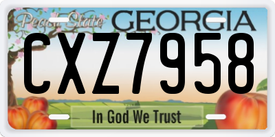 GA license plate CXZ7958