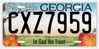 GA license plate CXZ7959