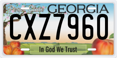 GA license plate CXZ7960