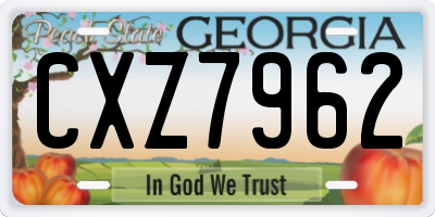 GA license plate CXZ7962
