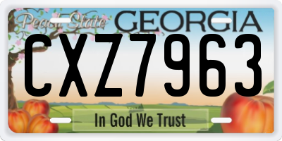 GA license plate CXZ7963