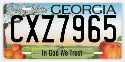 GA license plate CXZ7965
