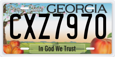 GA license plate CXZ7970