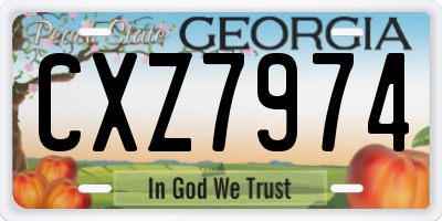 GA license plate CXZ7974