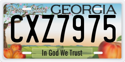 GA license plate CXZ7975